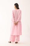 Rose Pink Bandhani Handloom Linen Coord Set