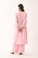 Rose Pink Bandhani Handloom Linen Coord Set