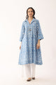 Triveni Blue Sanganeri Organic Cotton Kurta
