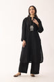 Ink Black Handloon Linen Loose fit Suit set