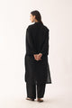 Ink Black Handloon Linen Loose fit Suit set