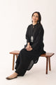 Ink Black Handloon Linen Loose fit Suit set