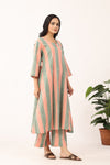 Pastel Strip Sanganeri Organic Cotton Suit Set