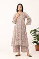 Herbal Green Sanganeri Organic Cotton A Line Suit SEt