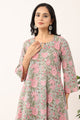 Herbal Green Sanganeri Organic Cotton A Line Suit SEt