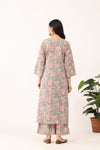 Herbal Green Sanganeri Organic Cotton A Line Suit SEt
