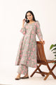 Herbal Green Sanganeri Organic Cotton A Line Suit SEt