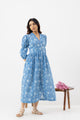 Neelam Blue Sanganeri Organic Cotton Dress