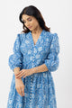 Neelam Blue Sanganeri Organic Cotton Dress