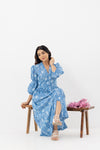 Neelam Blue Sanganeri Organic Cotton Dress