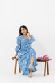 Neelam Blue Sanganeri Organic Cotton Dress