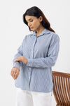 Blue white Stripe Cotton shirt