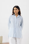 Blue White Check Cotton Shirt