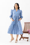 Neelkamal Blue Sanganeri Organic Cotton Dress