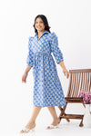 Neelkamal Blue Sanganeri Organic Cotton Dress