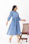 Neelkamal Blue Sanganeri Organic Cotton Dress