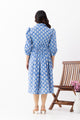 Neelkamal Blue Sanganeri Organic Cotton Dress