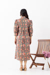 Forest Green Sanganeri Organic Cotton Dress
