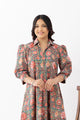 Forest Green Sanganeri Organic Cotton Dress
