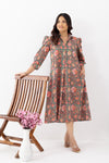 Forest Green Sanganeri Organic Cotton Dress