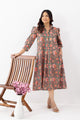 Forest Green Sanganeri Organic Cotton Dress