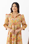 Haldi Yellow Sanganeri Organic Cotton Dress