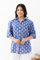 Blush Blue Sanganeri Organic Cotton Top